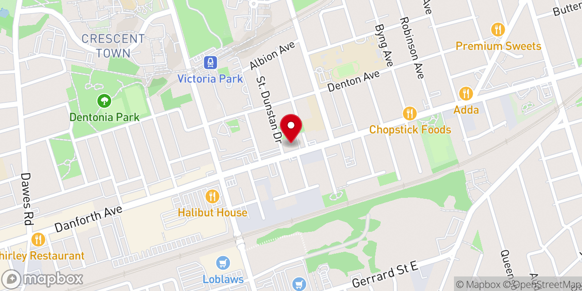 Map showing location of St. Dunstan's Catholic Church