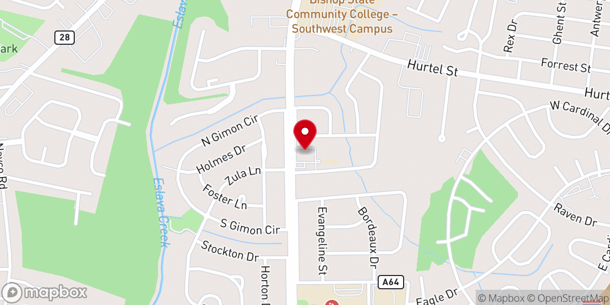 Map showing location of St. Monica Catholic Church