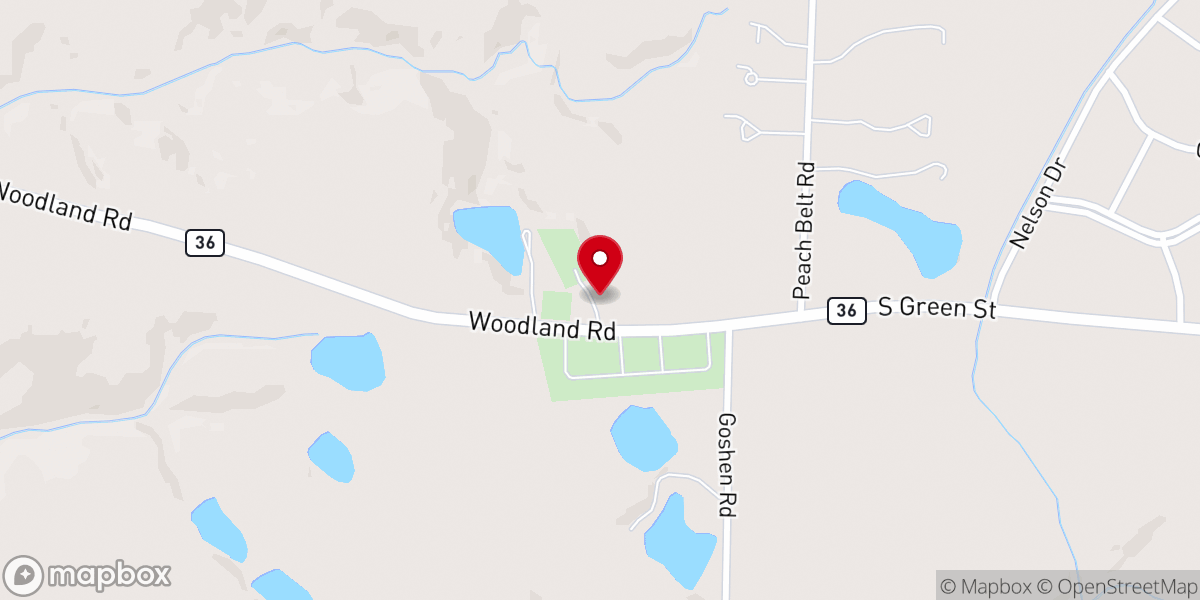 Map showing location of Cedar Grove Church