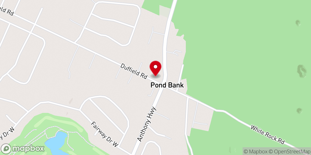 Map showing location of Pond Bank Community Church