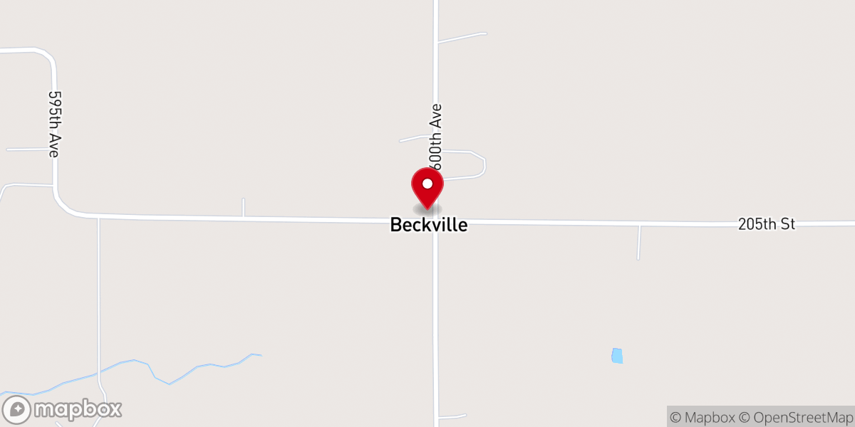 Map showing location of Beckville Lutheran Church