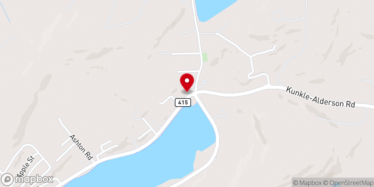 Map showing location of Alderson United Methodist Church