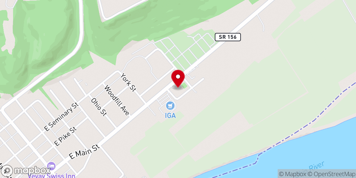 Map showing location of Vevay Assembly Church Inc