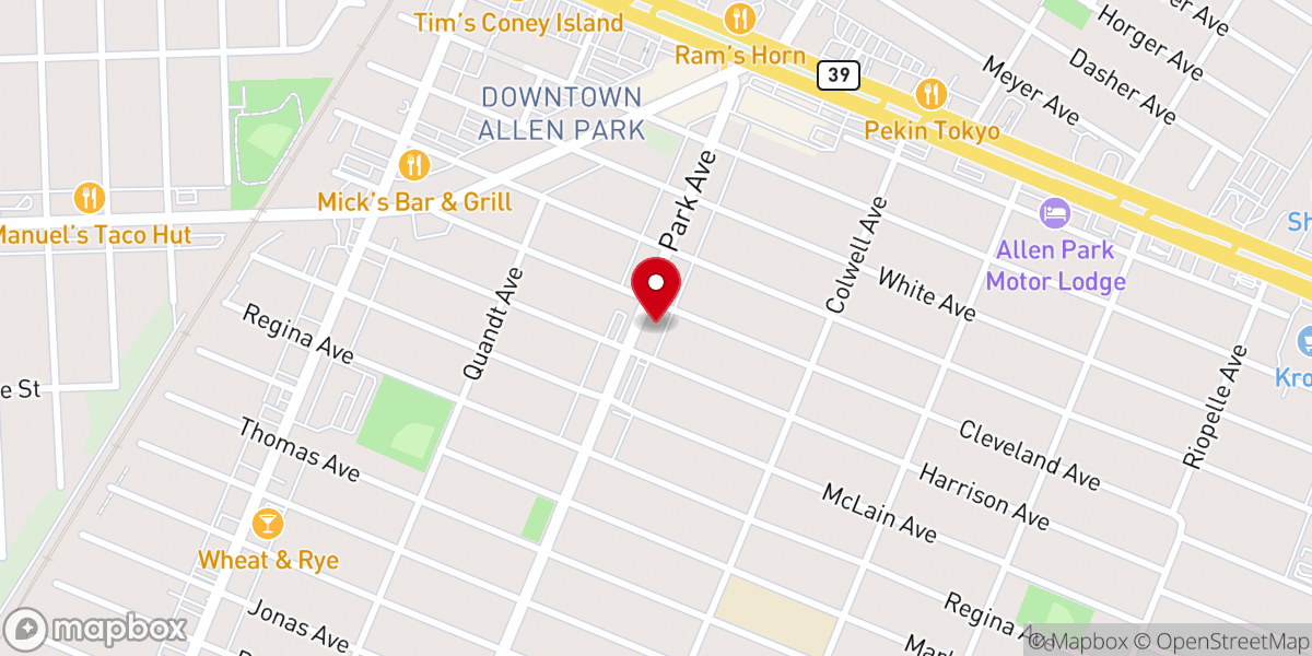 Map showing location of Allen Park Presbyterian Church - Food Distribution Center