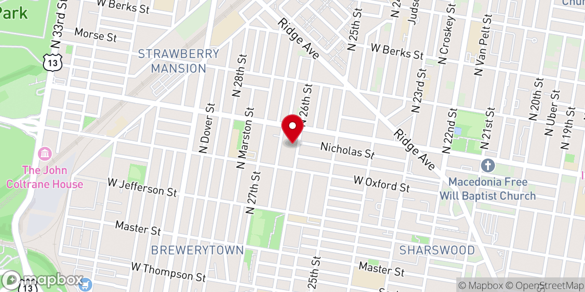 Map showing location of Open Door Baptist Church