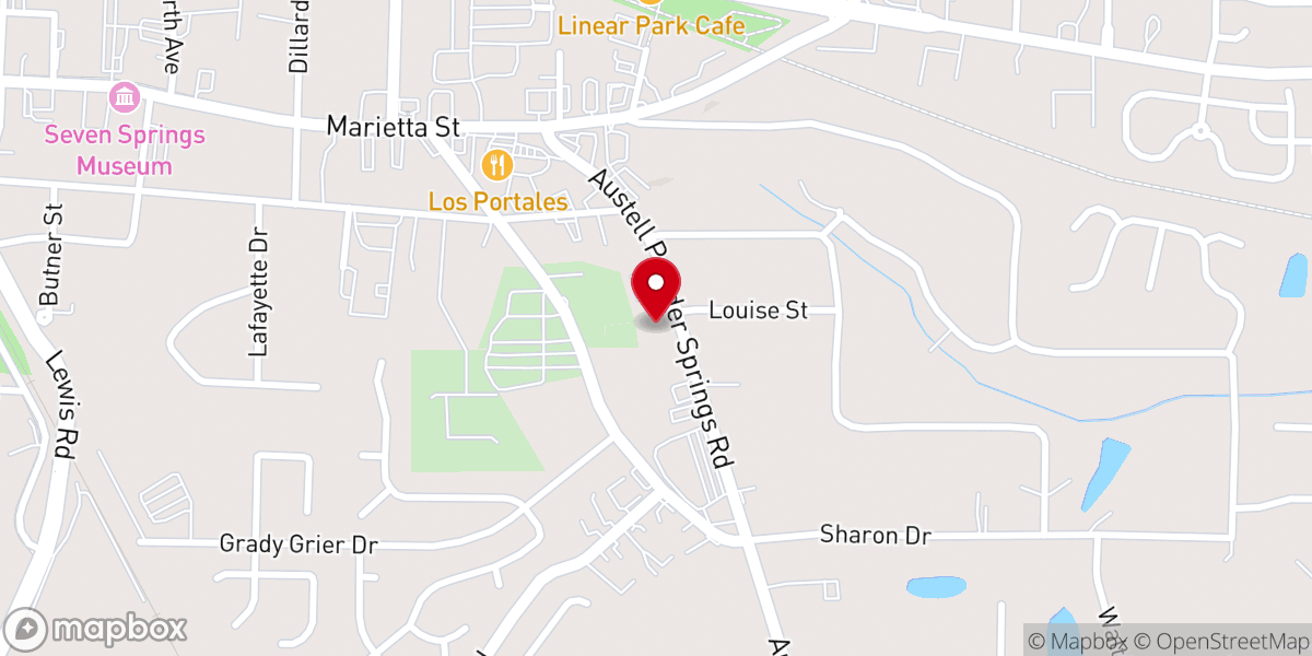 Map showing location of Powder Springs Christian Fellowship