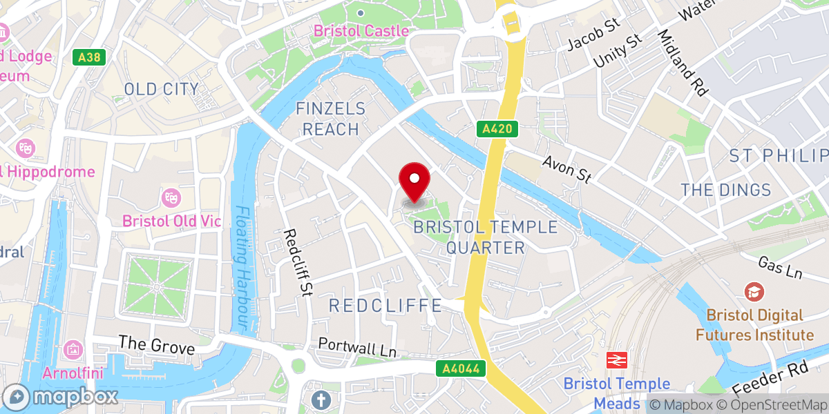Map showing location of Temple Church