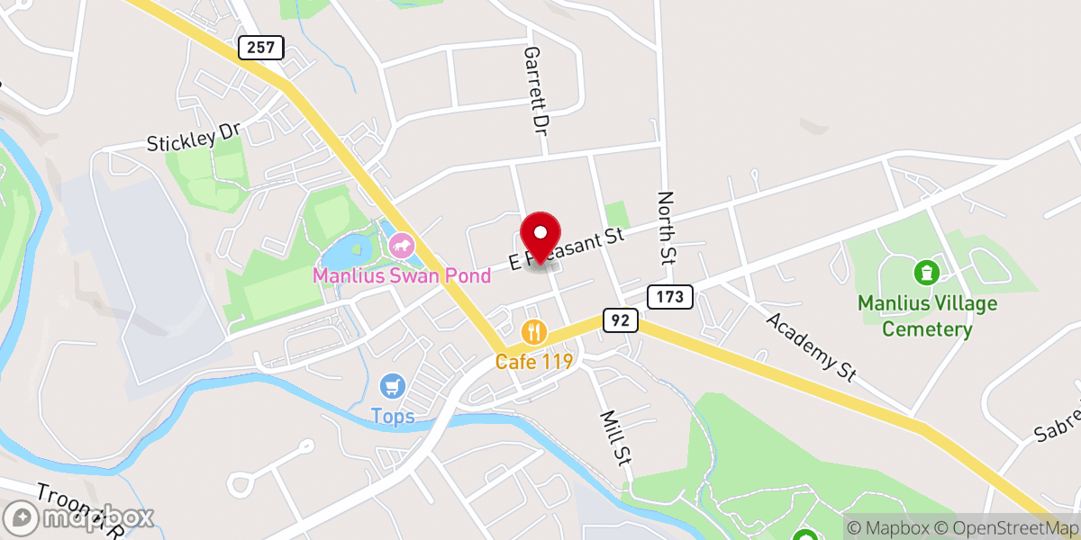 Map showing location of Manlius United Methodist Church