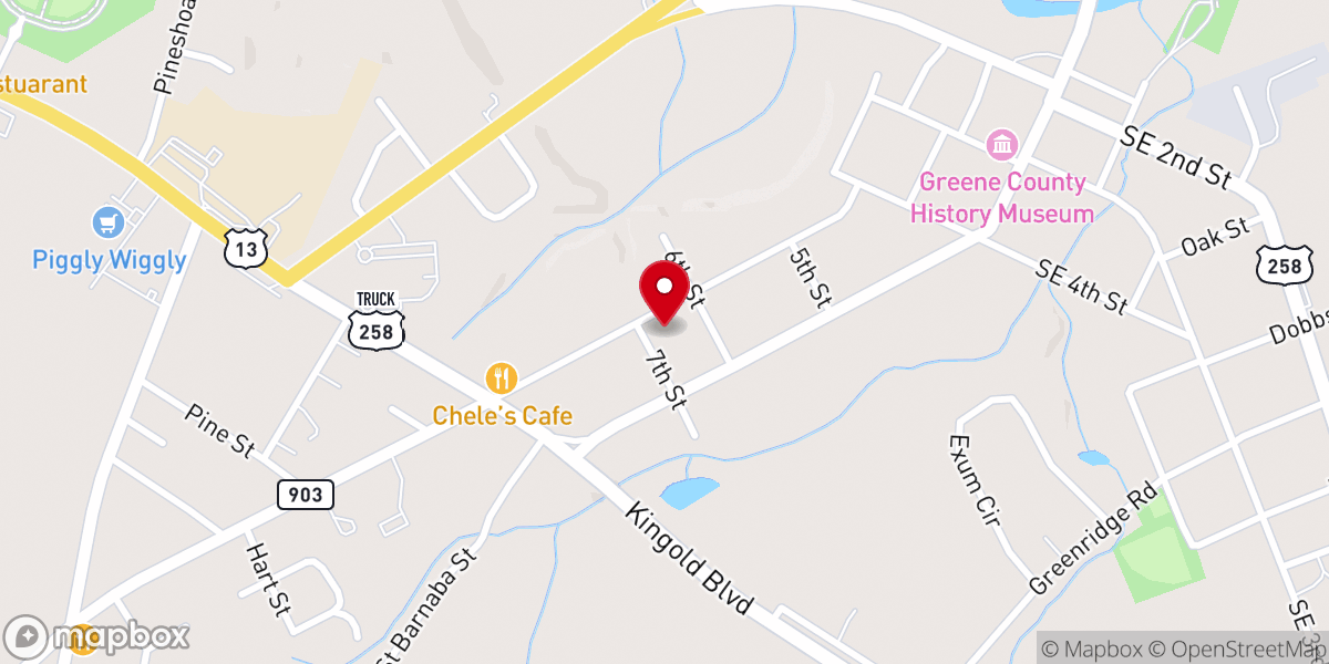 Map showing location of St James Presbyterian Church