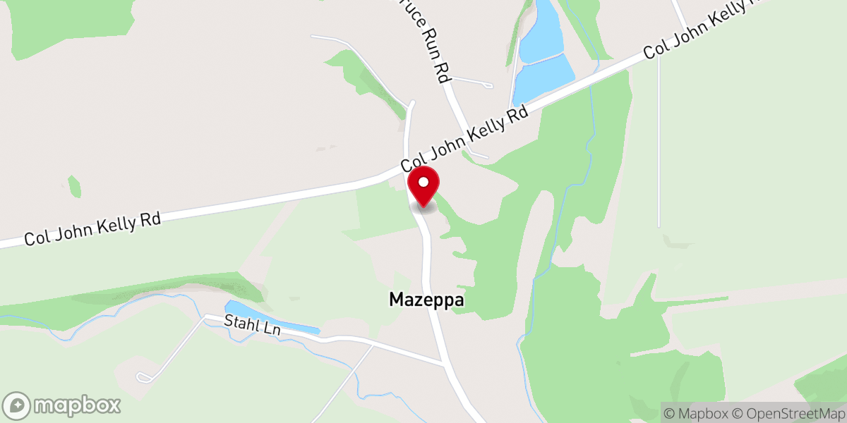 Map showing location of Mazzepa Lutheran Church