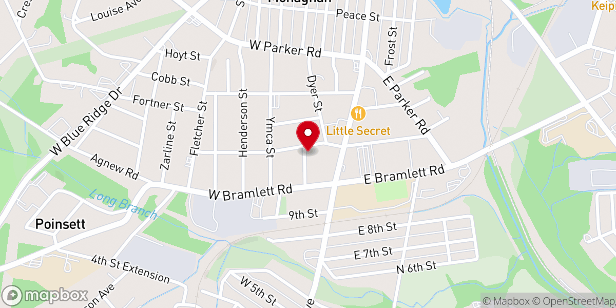 Map showing location of Church in Greenville