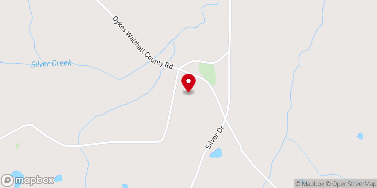 Map showing location of Silver Creek Baptist Church