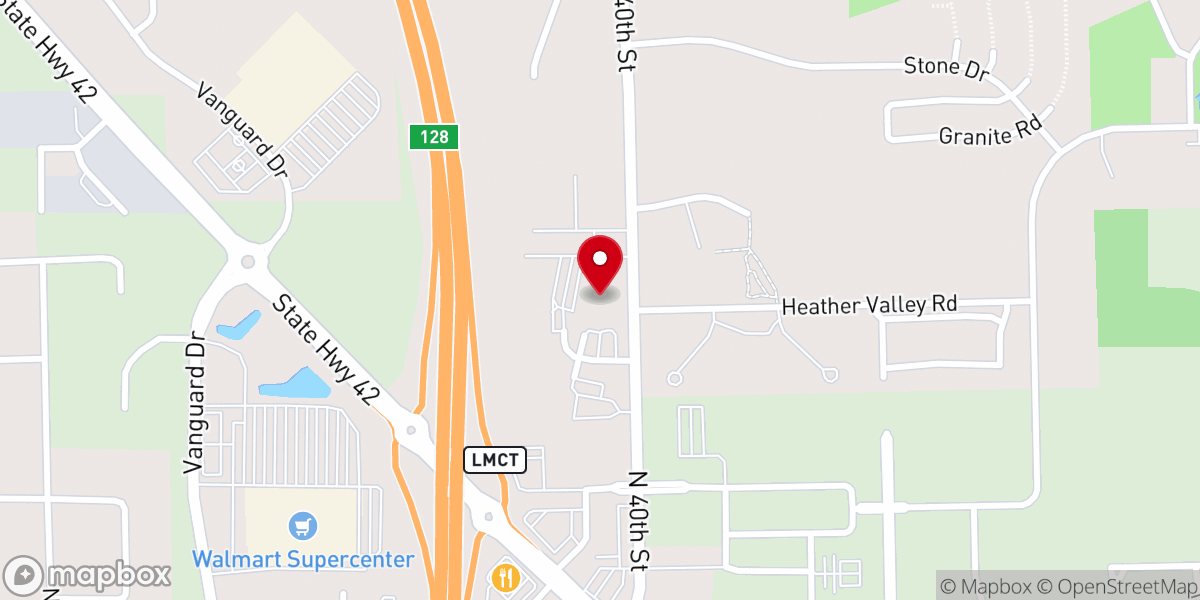 Map showing location of Cornerstone Baptist Church