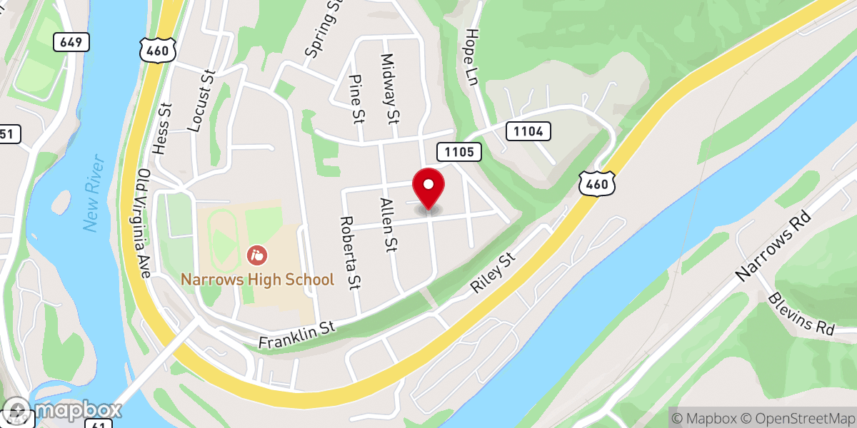 Map showing location of Hagy Jimmy W