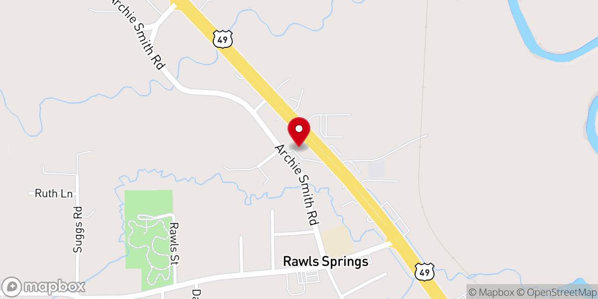 Map showing location of Pentecostals of Hattiesburg