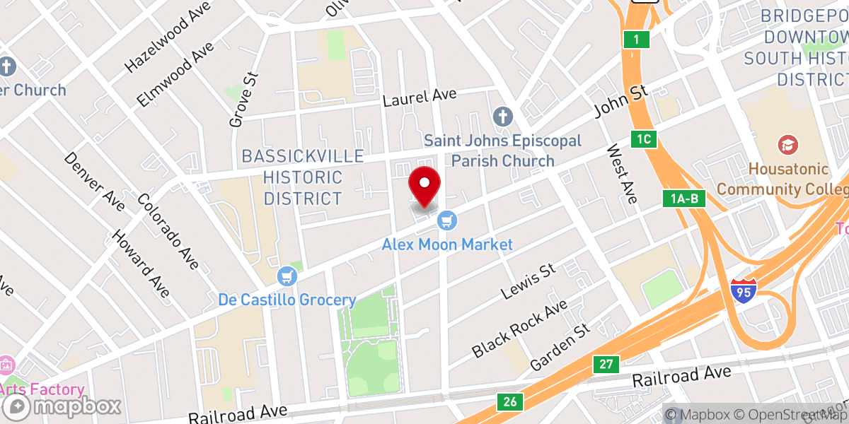 Map showing location of Evangelical Baptist Church