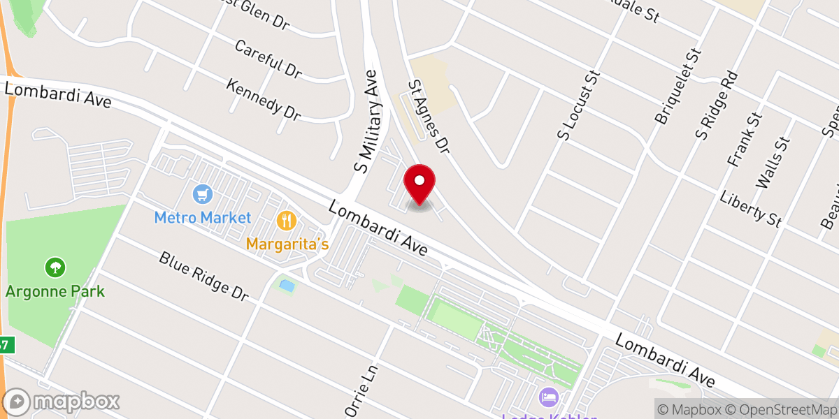 Map showing location of Highland Crest Baptist Church