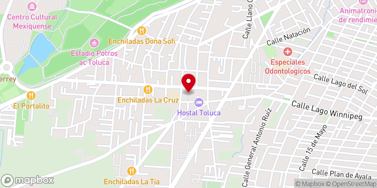Map showing location of Parroquia de San Buenaventura (Toluca)