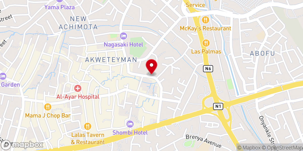 Map showing location of Akweteyman SDA Church