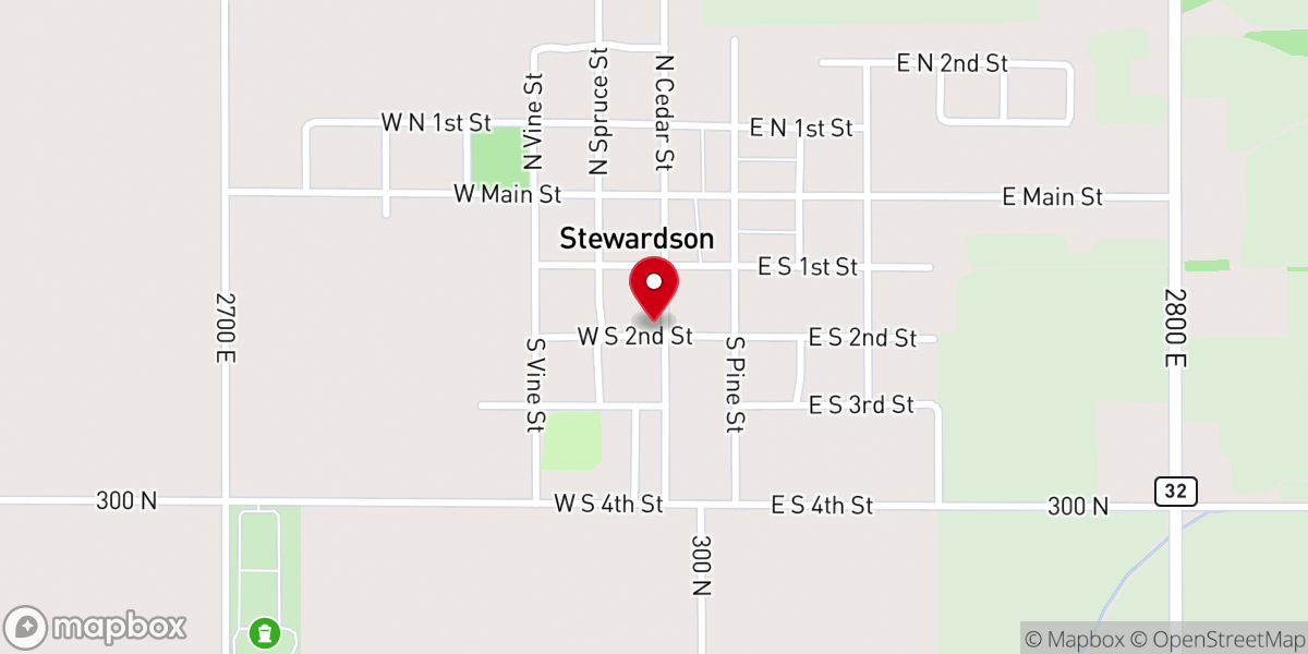 Map showing location of Stewardson United Methodist