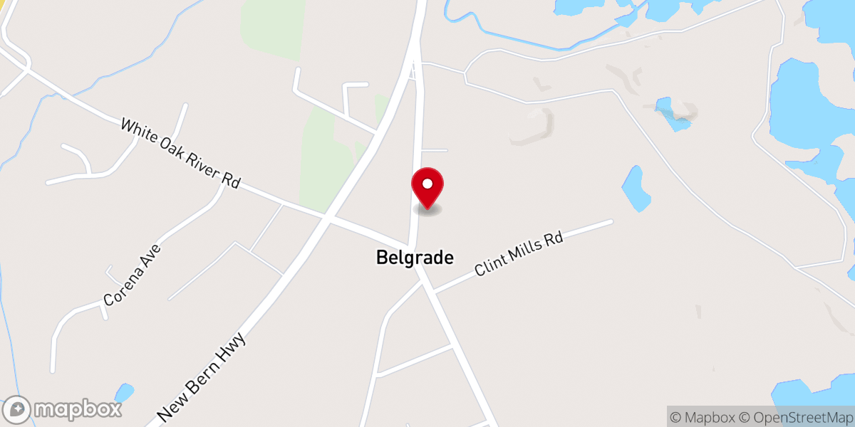 Map showing location of Belgrade Church