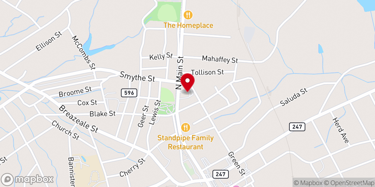 Map showing location of Belton Church of God