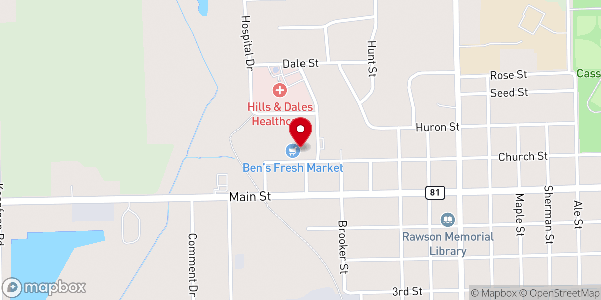 Map showing location of Ben's Fresh Market