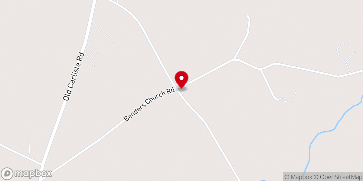 Map showing location of Benders Lutheran Church