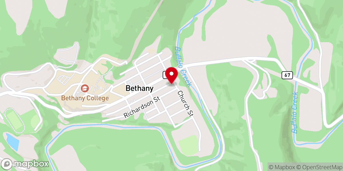 Map showing location of Beta Theta Pi House