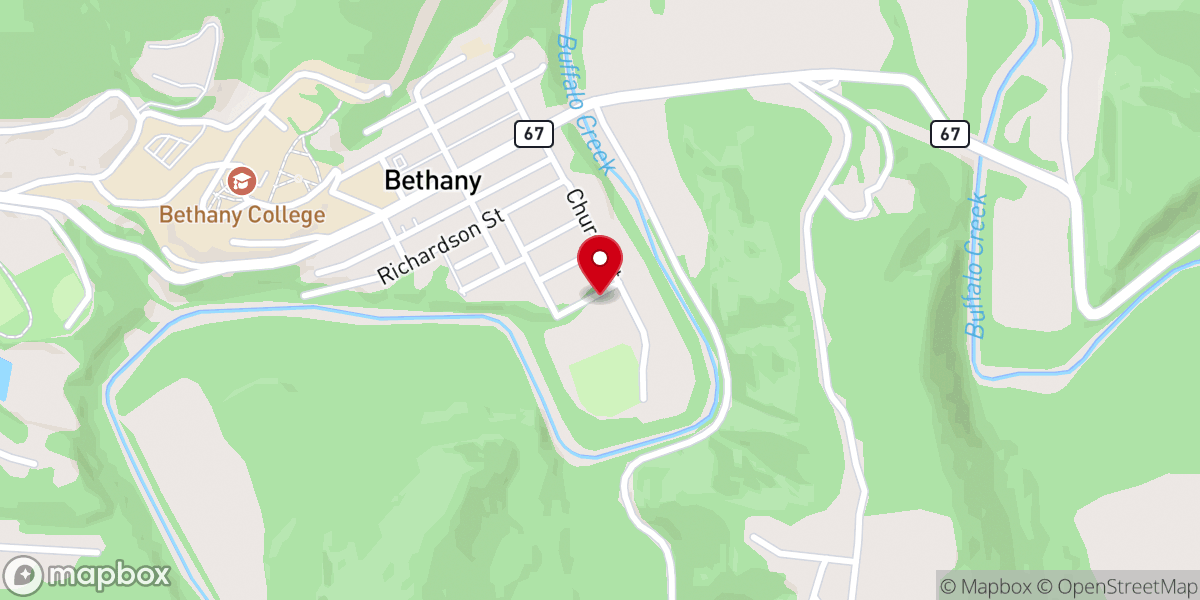 Map showing location of Bethany Community Center