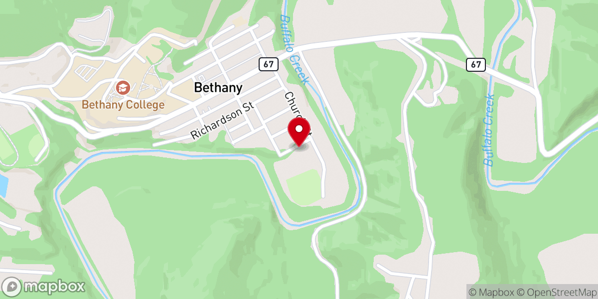 Map showing location of Bethany Town Offices