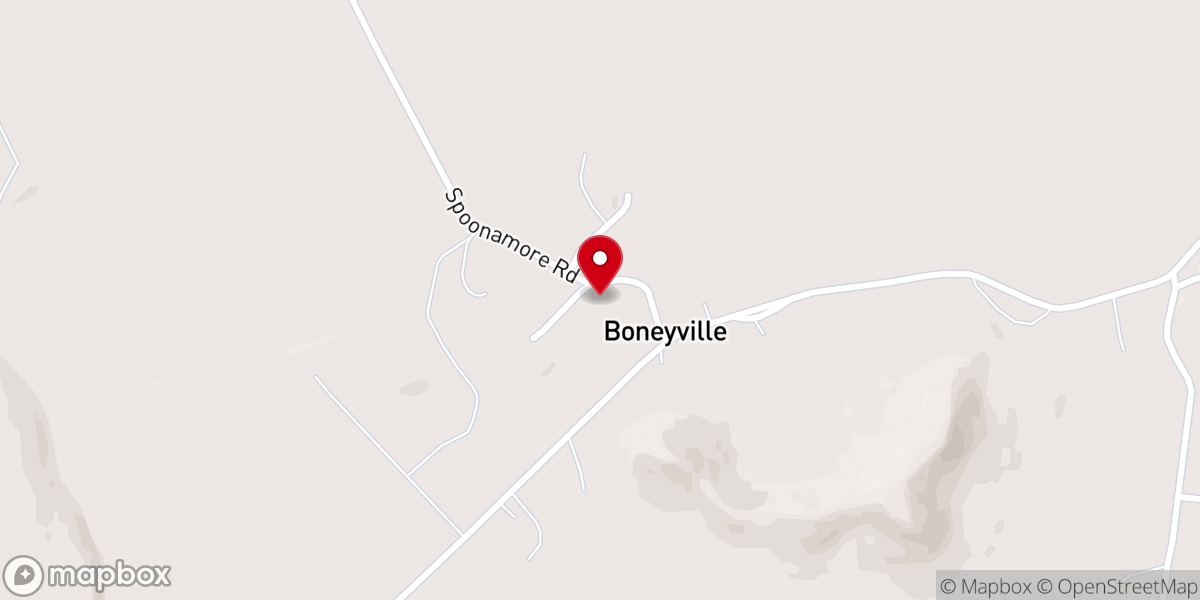 Map showing location of Bethel AME Church of Boneyville