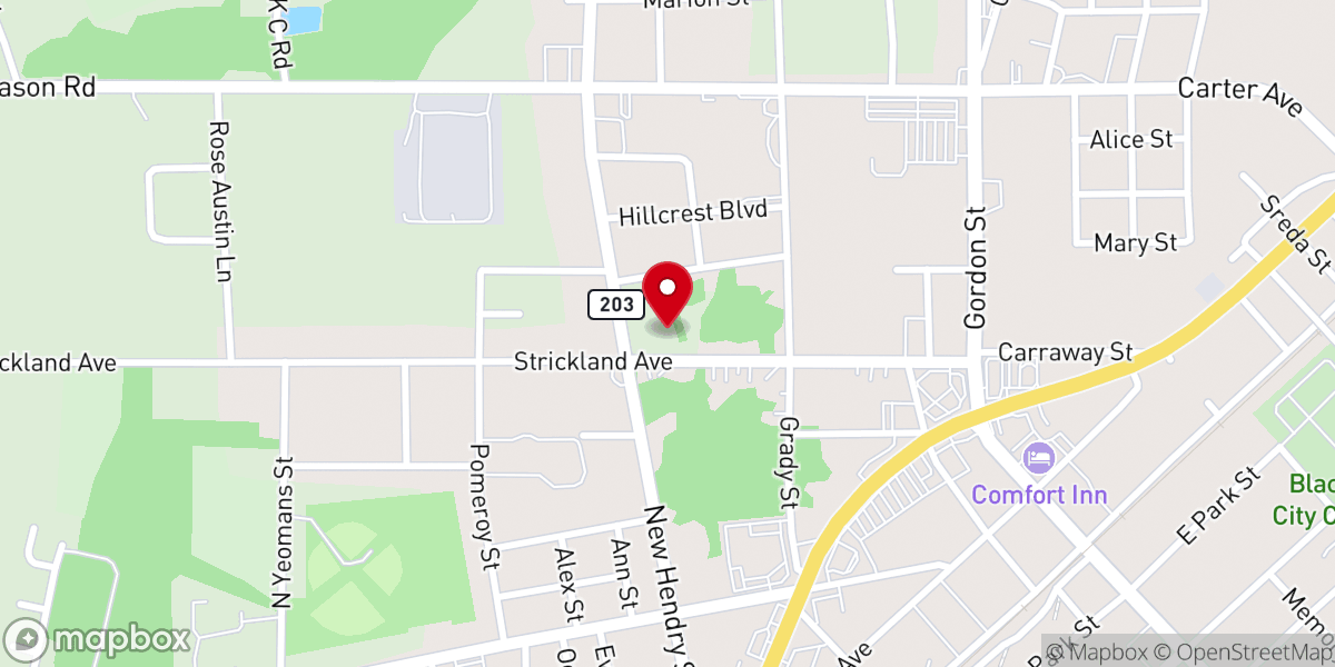 Map showing location of Bethel Baptist Church of Blackshear