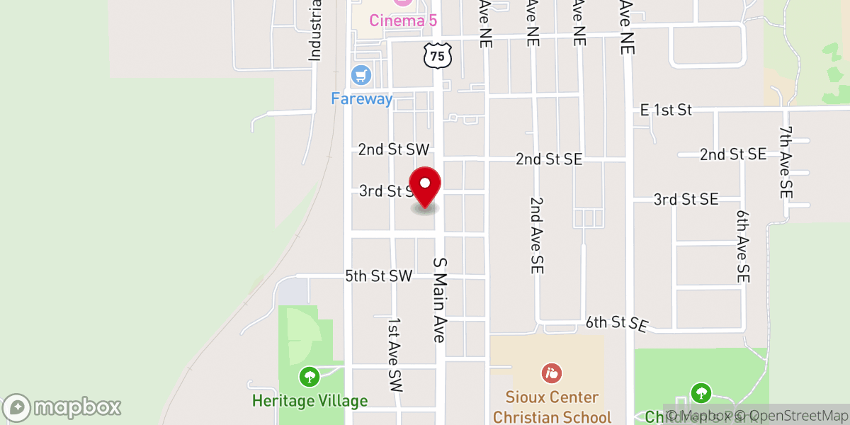 Map showing location of Bethel Christian Reformed Church