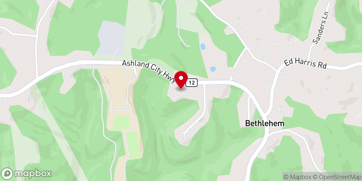 Map showing location of Bethlehem Free Will Baptist