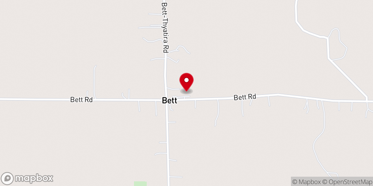 Map showing location of Bett Baptist Church
