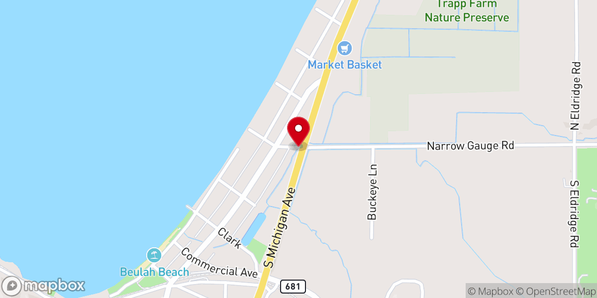 Map showing location of Beulah
