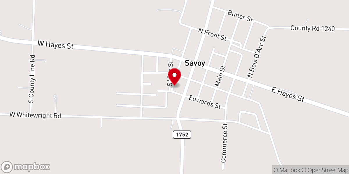Map showing location of First Baptist Church