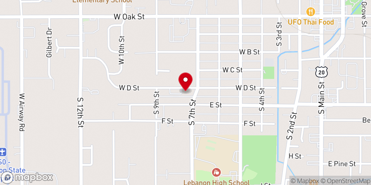 Map showing location of Church of the Nazarene