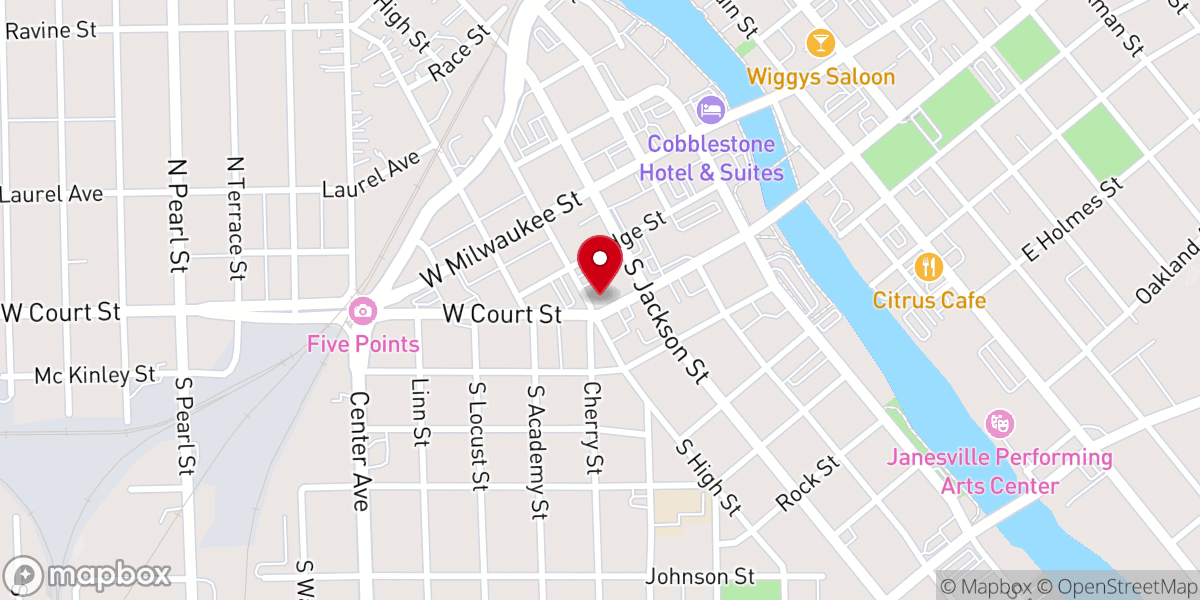 Map showing location of Unitarian Fellowship of Rock County