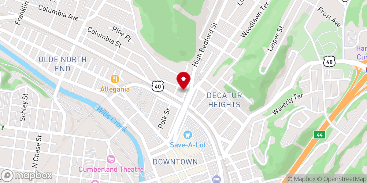 Map showing location of First Baptist Church