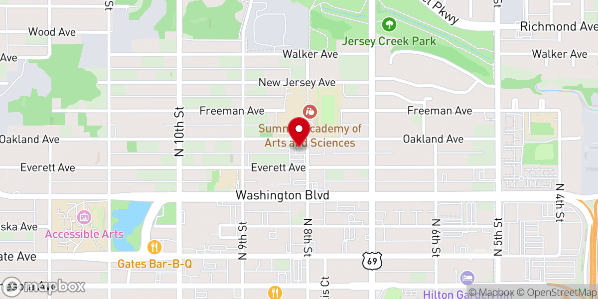 Map showing location of Eighth Street Baptist Church