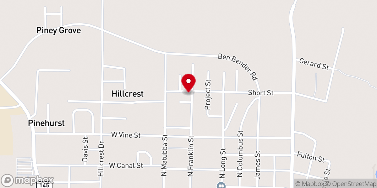 Map showing location of Pilgrim Rest Missionary Church