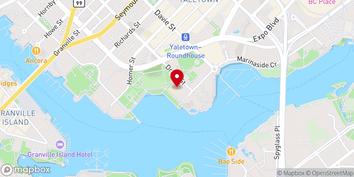 Map showing location of Vancouver Galilee Church