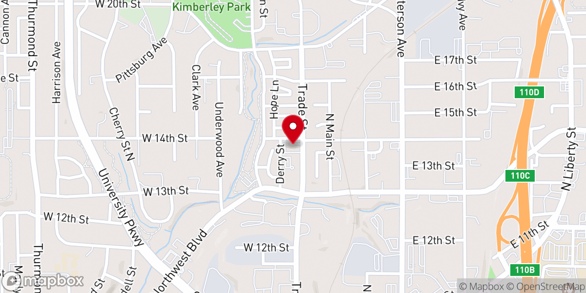 Map showing location of Deeper Life Bible Church Winston-Salem