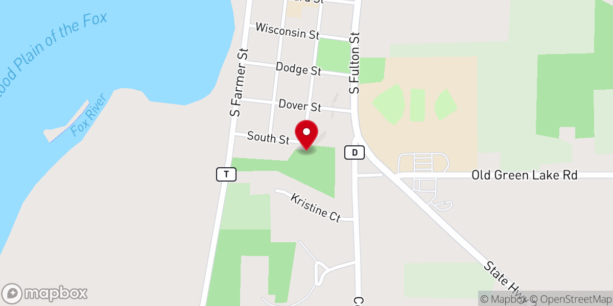 Map showing location of Saint John Lutheran Church