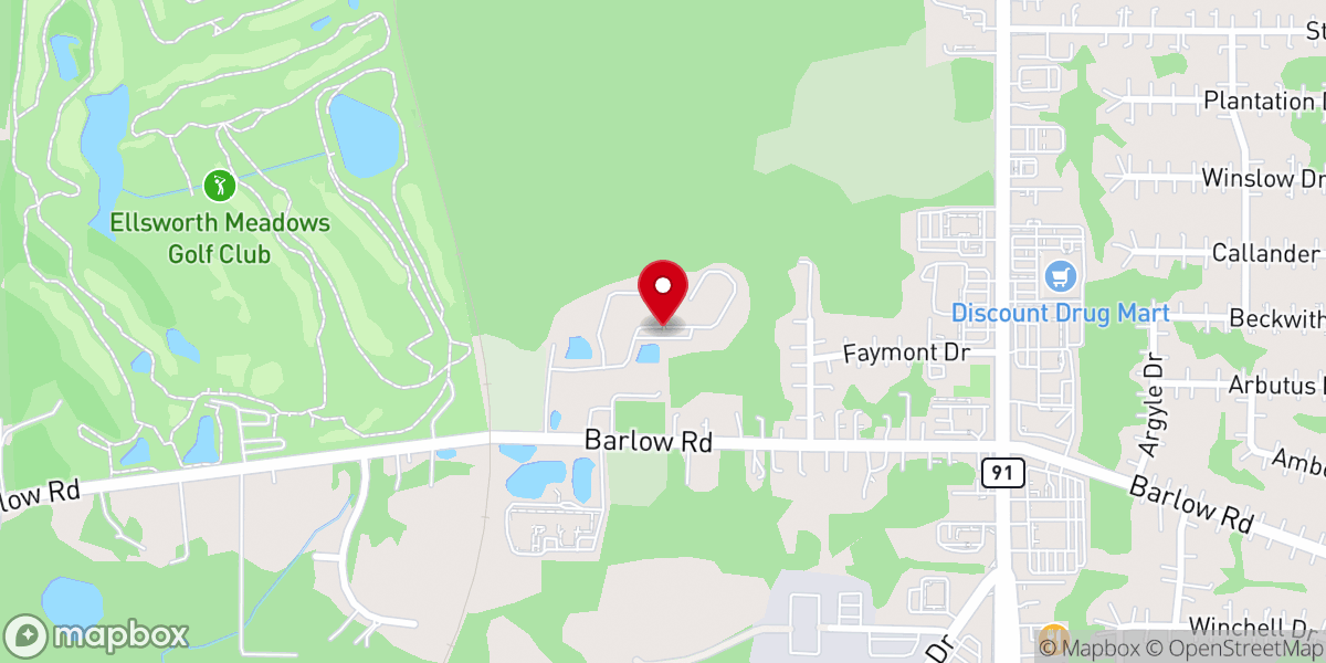 Map showing location of Hudson Meadows Retirement Community