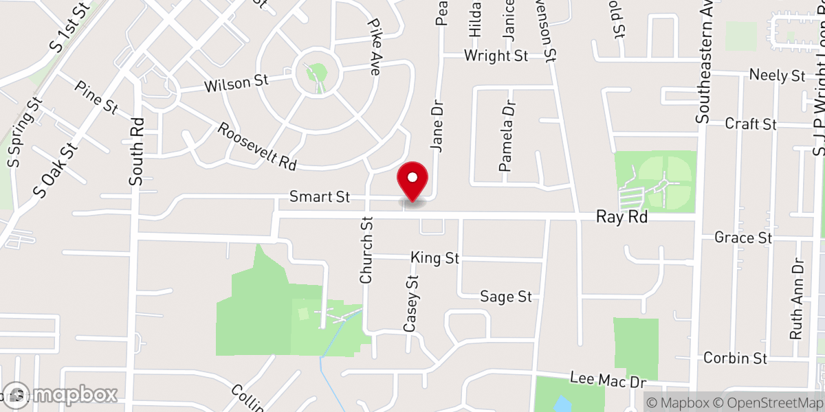 Map showing location of Mt Pisgah Baptist Church