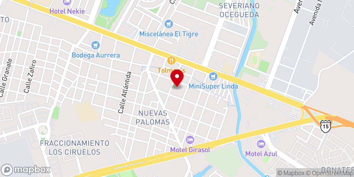 Map showing location of Parroquia del Espíritu Santo