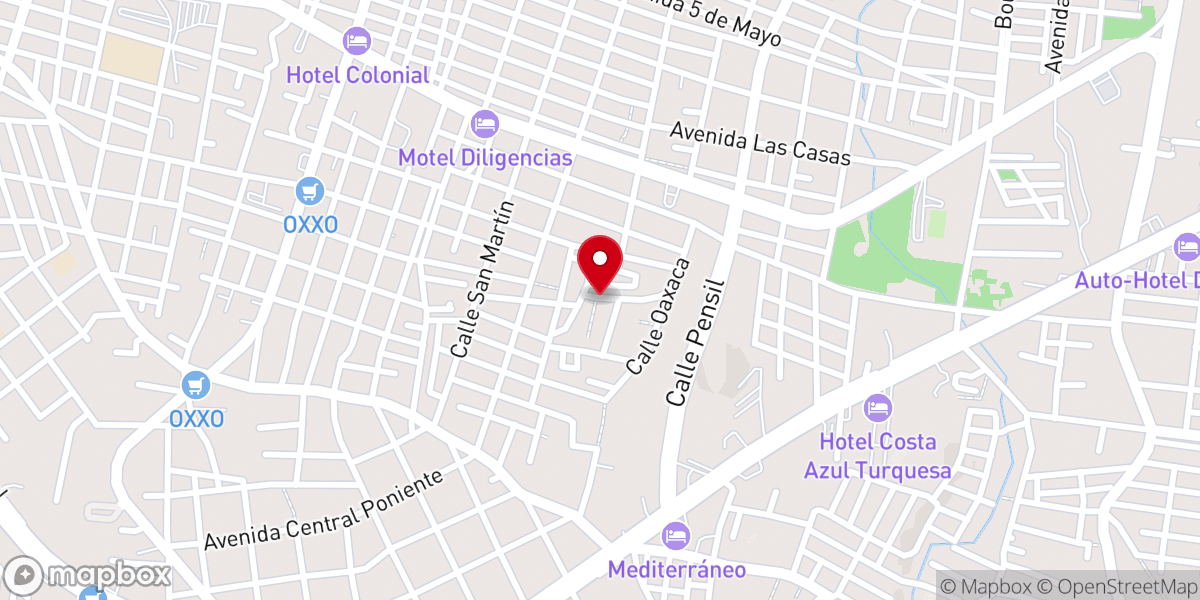 Map showing location of Iglesia Bautista Discípulos de Cristo